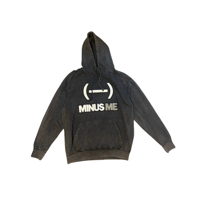 MINUSME Glory Gray Acid Wash Letterman Hoodie